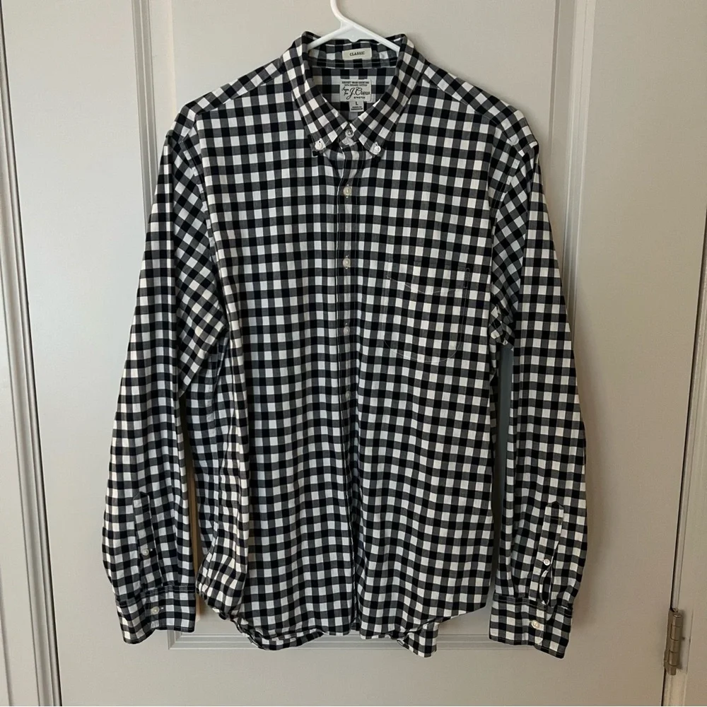 J. Crew mens long sleeve plaid button up shirt | size large - Picture 5 of 10